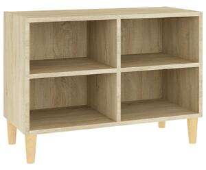 TV Cabinet with Solid Wood Legs Sonoma Oak 69.5x30x50 cm