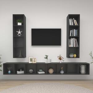 Wall-mounted TV Cabinets 4 pcs Grey Chipboard