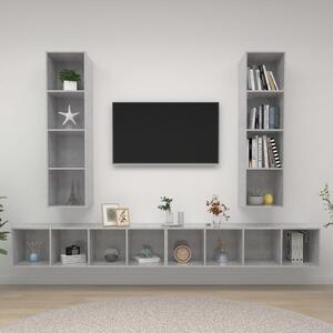 Wall-mounted TV Cabinets 4 pcs Concrete Grey Chipboard