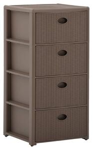 4-Drawer Chest Taupe 40x40x80 cm