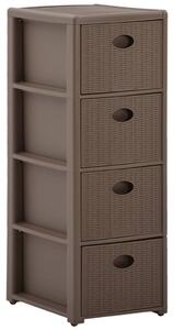 4-Drawer Chest Taupe 30x40x80 cm