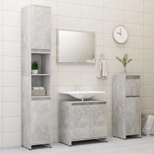 4 Piece Bathroom Furniture Set Concrete Grey Chipboard