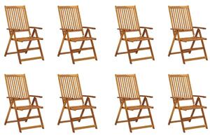 Folding Garden Chairs 8 pcs Solid Acacia Wood