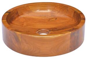Basin Solid Teak Wood Φ40x10 cm