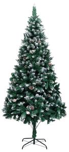 Artificial Christmas Tree with Pine Cones and White Snow 210 cm