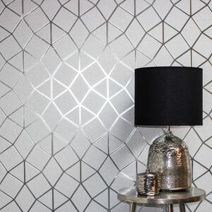 Platinum Geo Trellis Vinyl Wallpaper