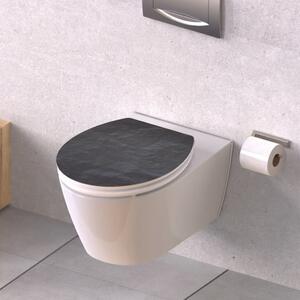 SCHÜTTE High Gloss Toilet Seat with Soft-Close BLACK STONE MDF