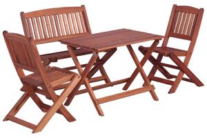 4 Piece Outdoor Dining Set for Children Solid Eucalyptus Wood