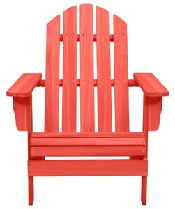 Garden Adirondack Chair Solid Fir Wood Red