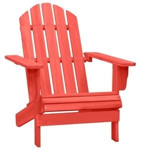Garden Adirondack Chair Solid Fir Wood Red