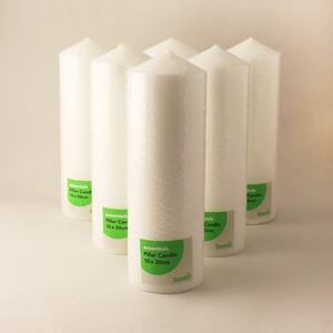 Pack of 6 Essentials White Pillar Candles 10cm x 30cm White