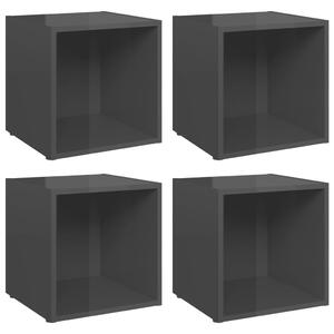TV Cabinets 4 pcs High Gloss Grey 37x35x37 cm Engineered Wood