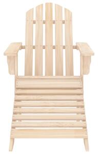 Garden Adirondack Chair with Ottoman Solid Fir Wood
