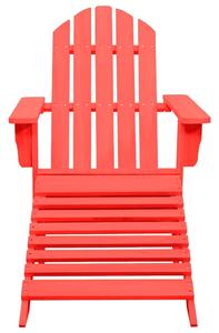 Garden Adirondack Chair with Ottoman Solid Fir Wood Red