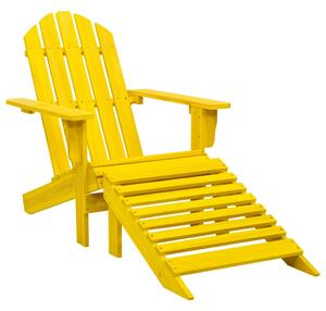 Garden Adirondack Chair with Ottoman Solid Fir Wood Yellow