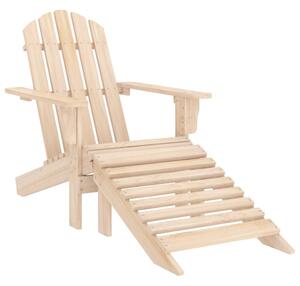 Garden Adirondack Chair with Ottoman Solid Fir Wood