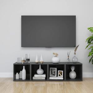 TV Cabinets 4 pcs High Gloss Grey 37x35x37 cm Engineered Wood