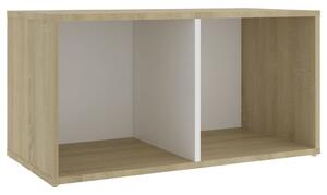 TV Cabinet White and Sonoma Oak 72x35x36.5 cm Engineered Wood