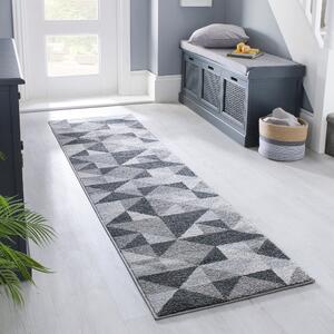 Geo Squares Runner Charcoal