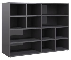 Side Cabinet High Gloss Grey 97x32x72 cm Engineered Wood
