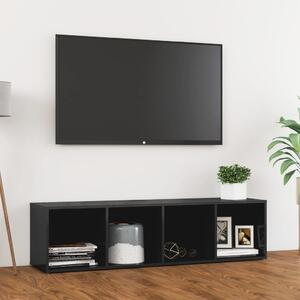 TV Cabinet High Gloss Grey 142.5x35x36.5 cm Chipboard
