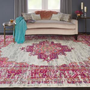 Ivory and Fuchsia Passion Rug Pink