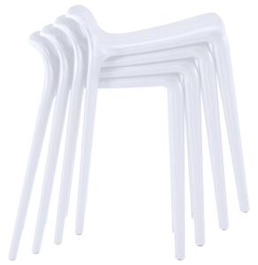Stackable Stools 4 pcs White Plastic