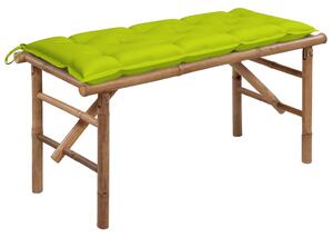 Folding Garden Bench with Cushion 118 cm Bamboo
