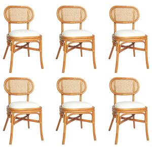 Dining Chairs 6 pcs Light Brown Linen