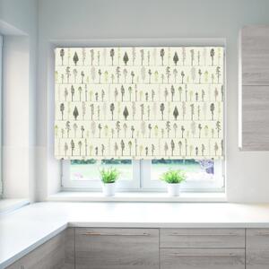All Over Green Tree Blackout Roller Blind White, Green and Grey