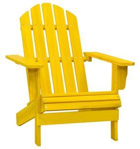 Garden Adirondack Chair Solid Fir Wood Yellow