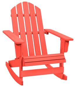 Garden Rocking Adirondack Chair Solid Fir Wood Red