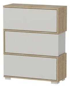 Homemania Shoe Cabinet Zigzag 75x30x95 cm White and Oak