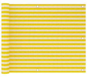 Balcony Screen Yellow and White 75x300 cm HDPE