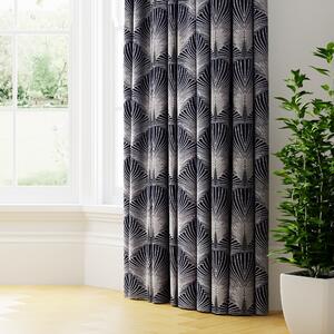 New York Made to Measure Curtains Navy Blue/White