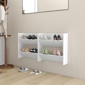Wall Shoe Cabinets 2 pcs White 60x18x60 cm Chipboard