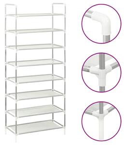 Shoe Rack with 8 Shelves Metal and Non-woven Fabric Silver