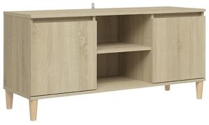 TV Cabinet with Solid Wood Legs Sonoma Oak 103.5x35x50 cm