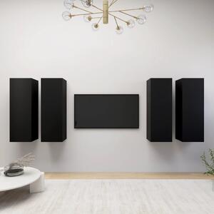 TV Cabinets 4 pcs Black 30.5x30x90 cm Chipboard