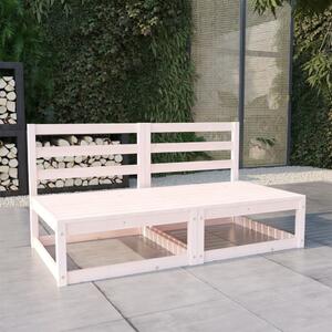 Garden 2-Seater Sofa White Solid Pinewood