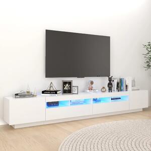 TV Cabinet with LED Lights White 260x35x40 cm