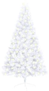 Artificial Half Christmas Tree with LED&Stand White 150 cm PVC