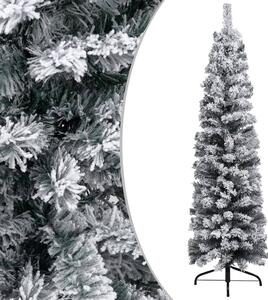 Slim Pre-lit Christmas Tree with Ball Set&Flocked Snow Green 120cm