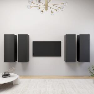 TV Cabinets 4 pcs Grey 30.5x30x90 cm Chipboard