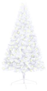 Artificial Half Christmas Tree with LED&Stand White 120 cm PVC