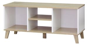 Clever Cube 1x3 Storage Unit with Wooden Legs - White & Oak