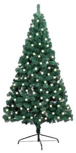 Artificial Half Christmas Tree with LED&Stand Green 120 cm PVC