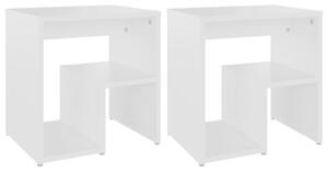 Bed Cabinets 2 pcs White 40x30x40 cm Engineered Wood