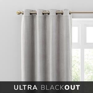 Isla Ultra Blackout Eyelet Curtains Chateau Grey