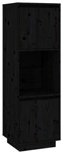 Highboard Black 38x35x117 cm Solid Wood Pine